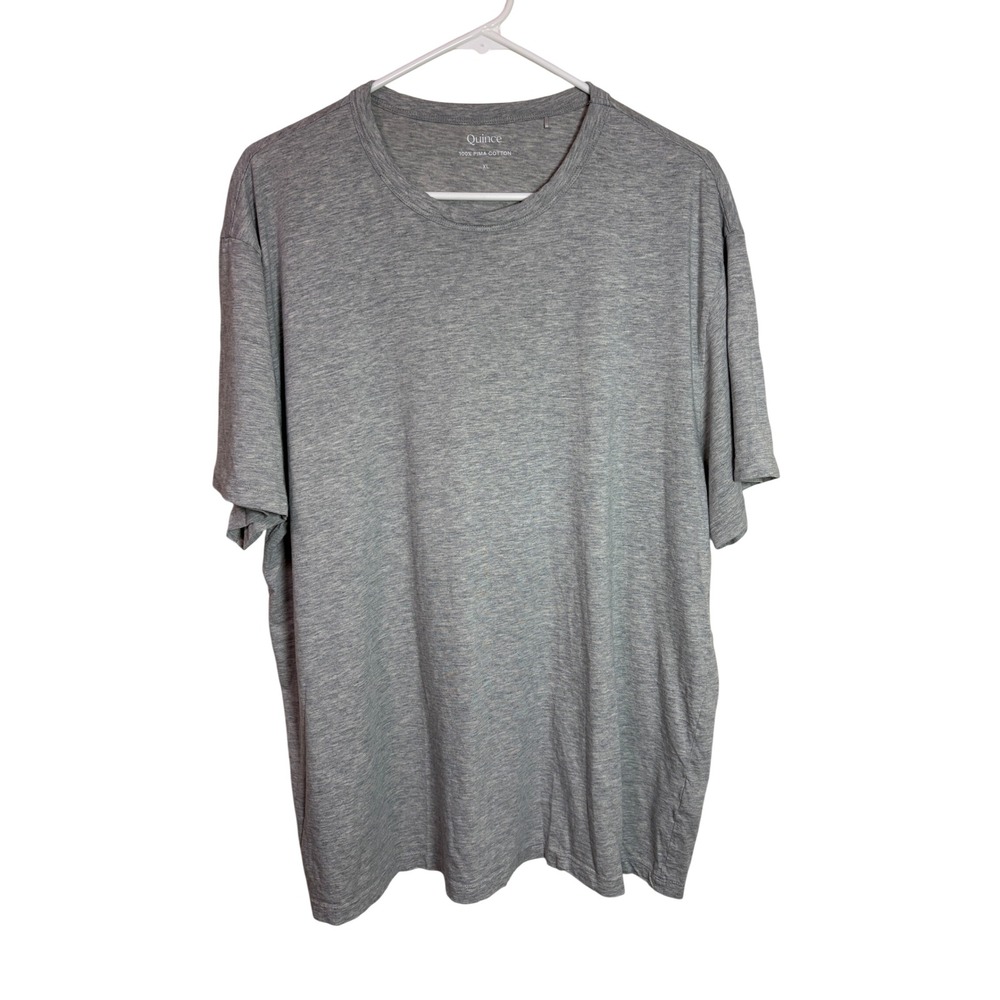 Quince Mens XL Heather Gray 100% Pima Cotton Short Sleeve Crewneck TShirt Tee